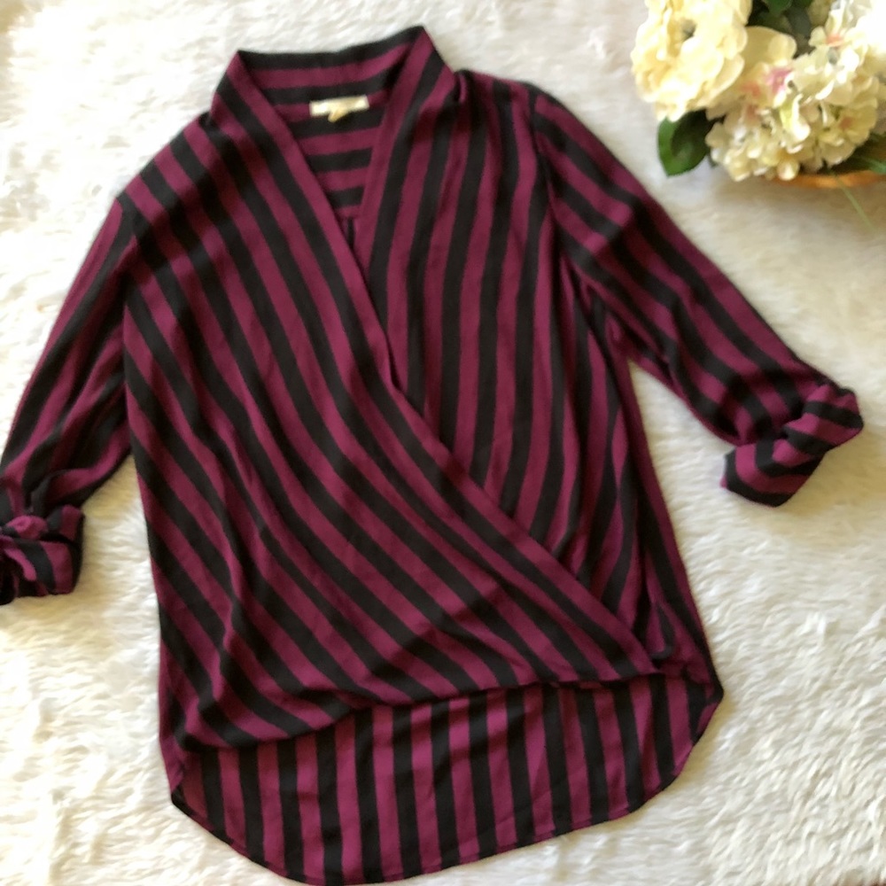 Pleione Faux Wrap Blouse